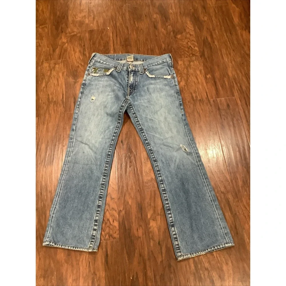 True Religion Jeans Men Size 33 Denim Blue Jeans Straight